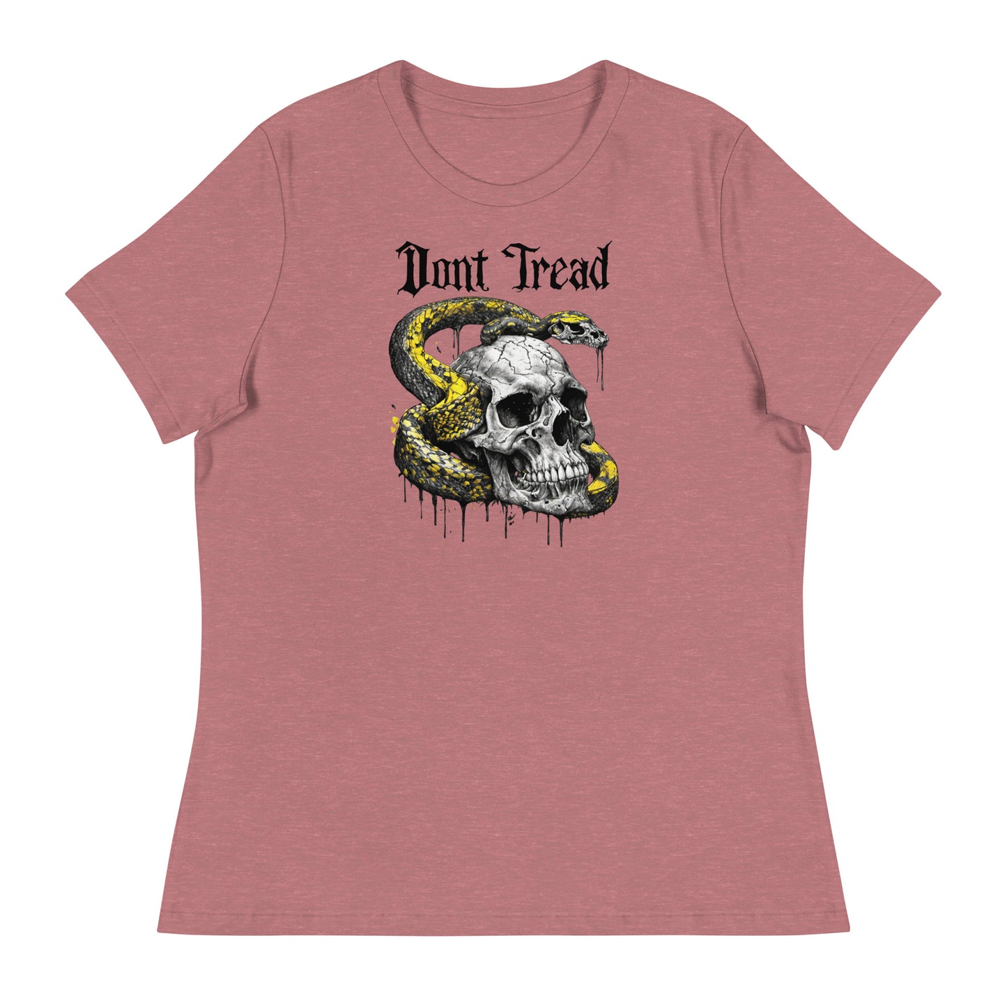 Don't Tread Snake & Skull 2nd Amendment Women's T-Shirt Heather Mauve