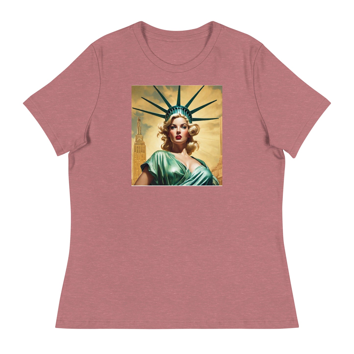 Beautiful Lady Liberty Women's T-Shirt Heather Mauve
