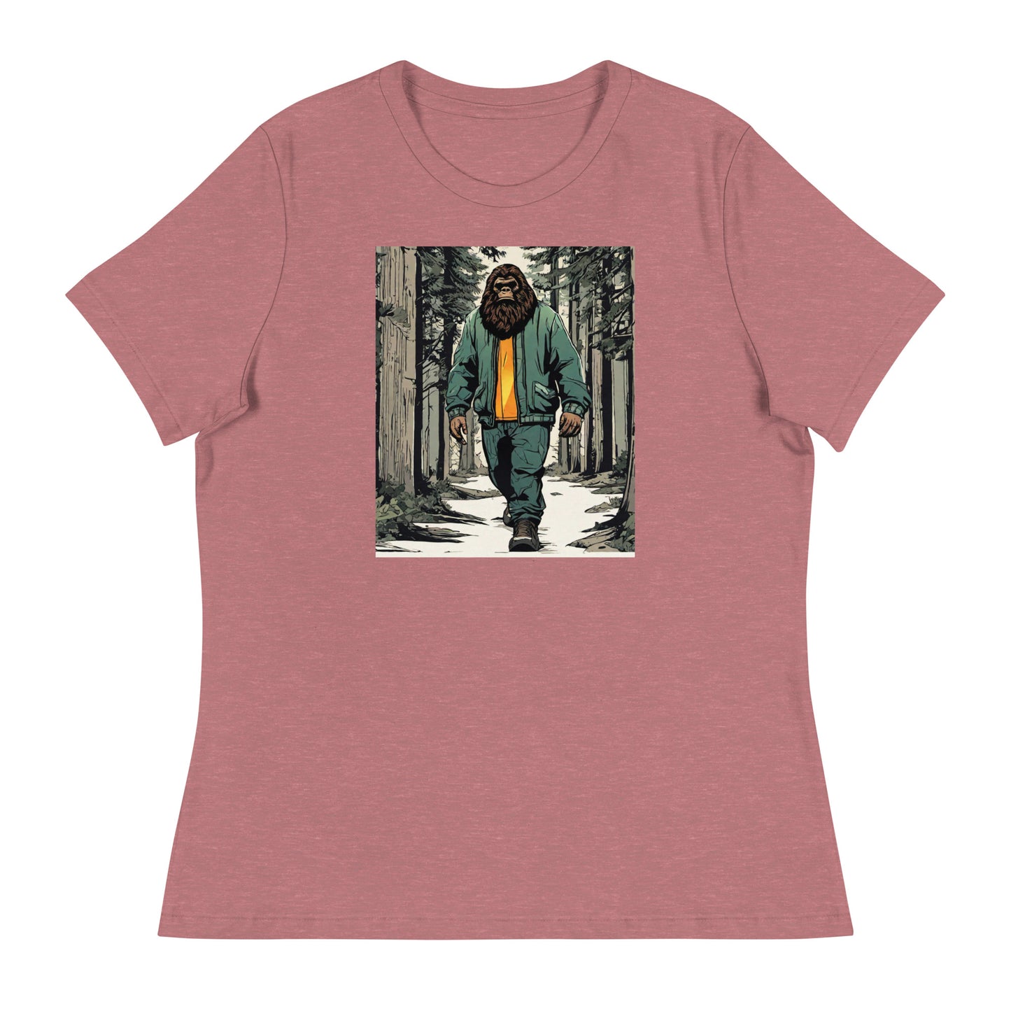 Sasquatch Encounter Women's Graphic T-Shirt Heather Mauve