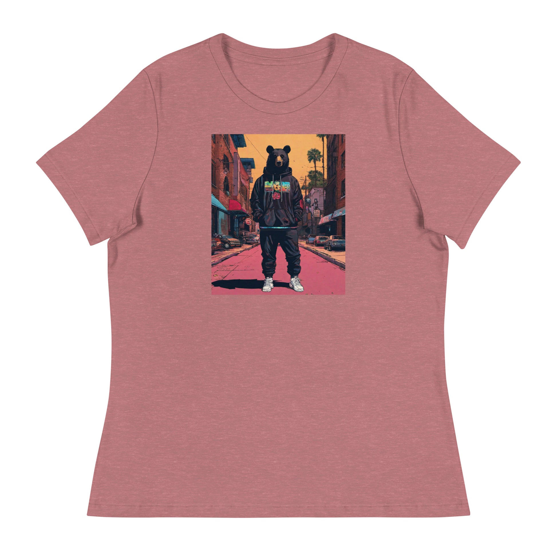 Urban Bear Women's Graphic T-Shirt Heather Mauve