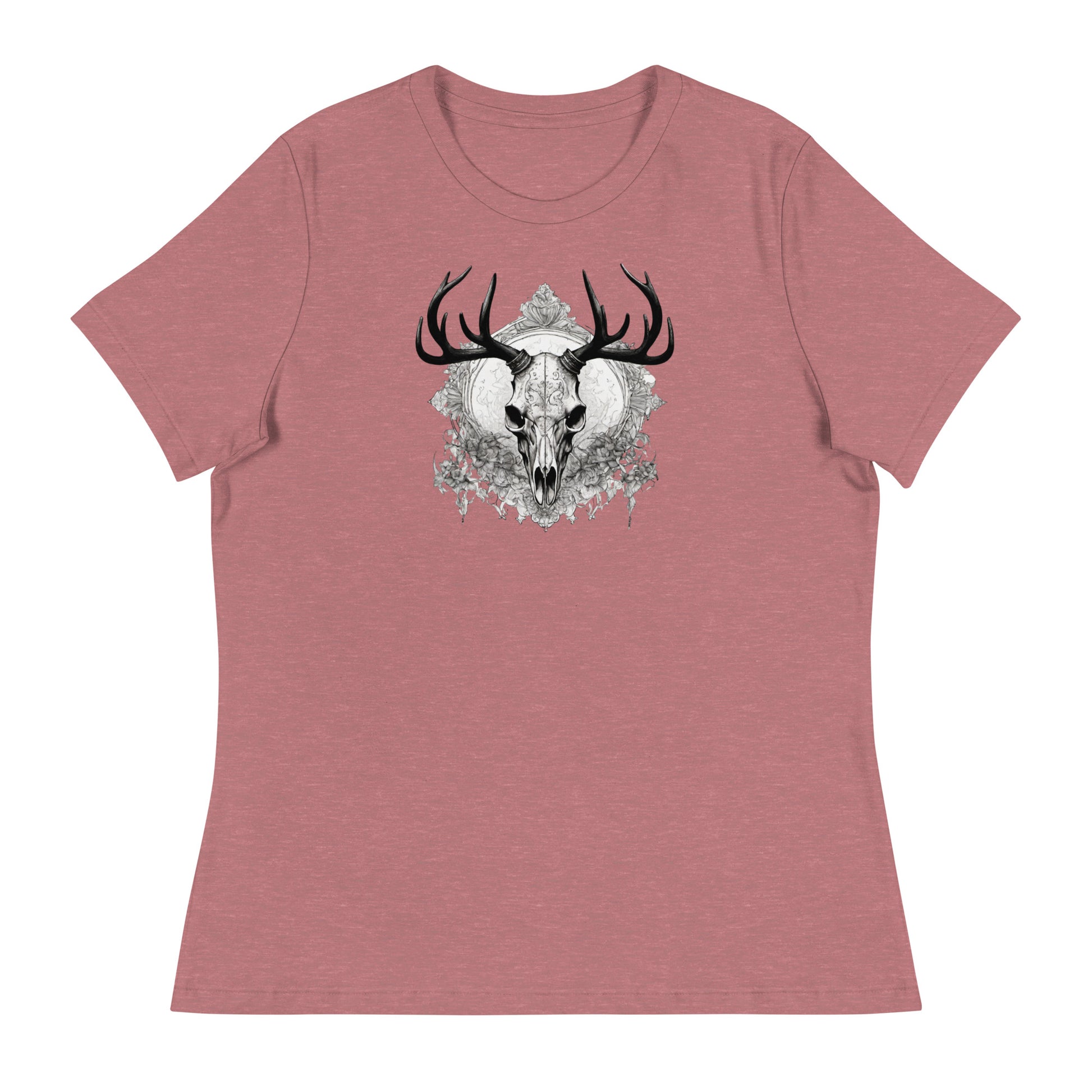 Decorative Deer Skull Women's T-Shirt Heather Mauve
