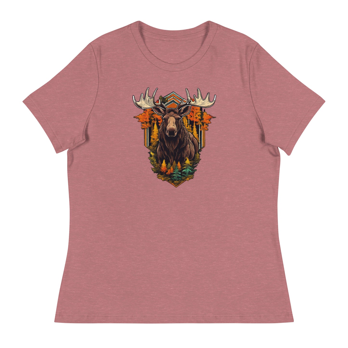 Moose & Forest Emblem Women's T-Shirt Heather Mauve