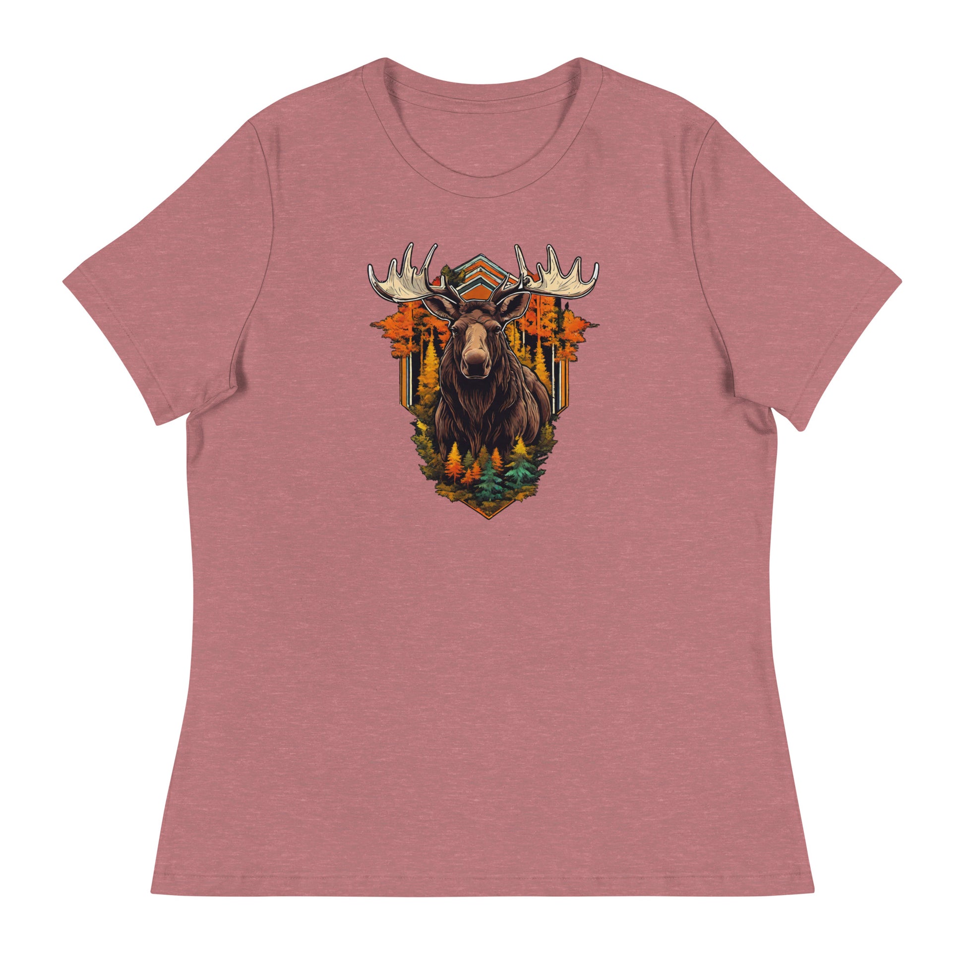 Moose & Forest Emblem Women's T-Shirt Heather Mauve