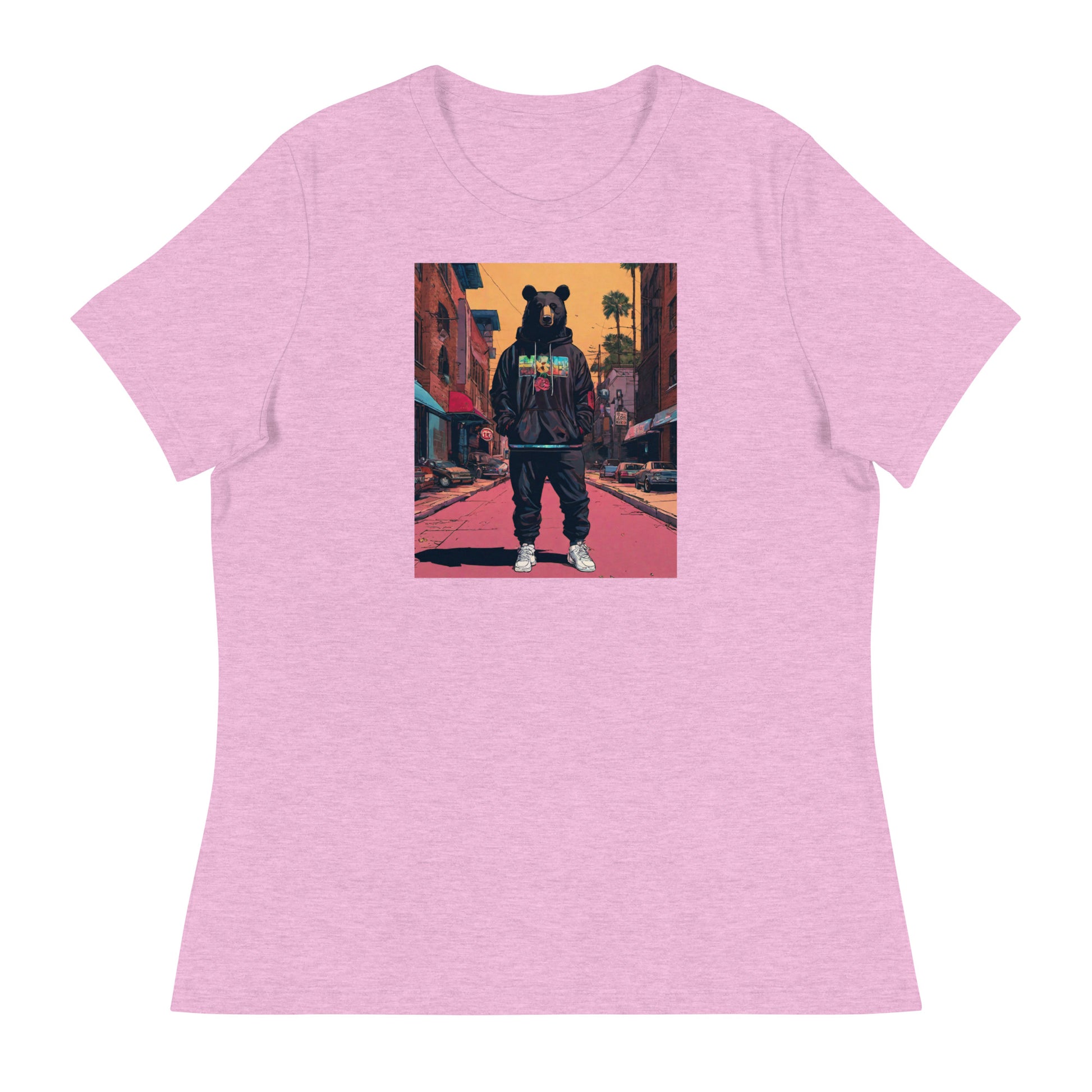 Urban Bear Women's Graphic T-Shirt Heather Prism Lilac