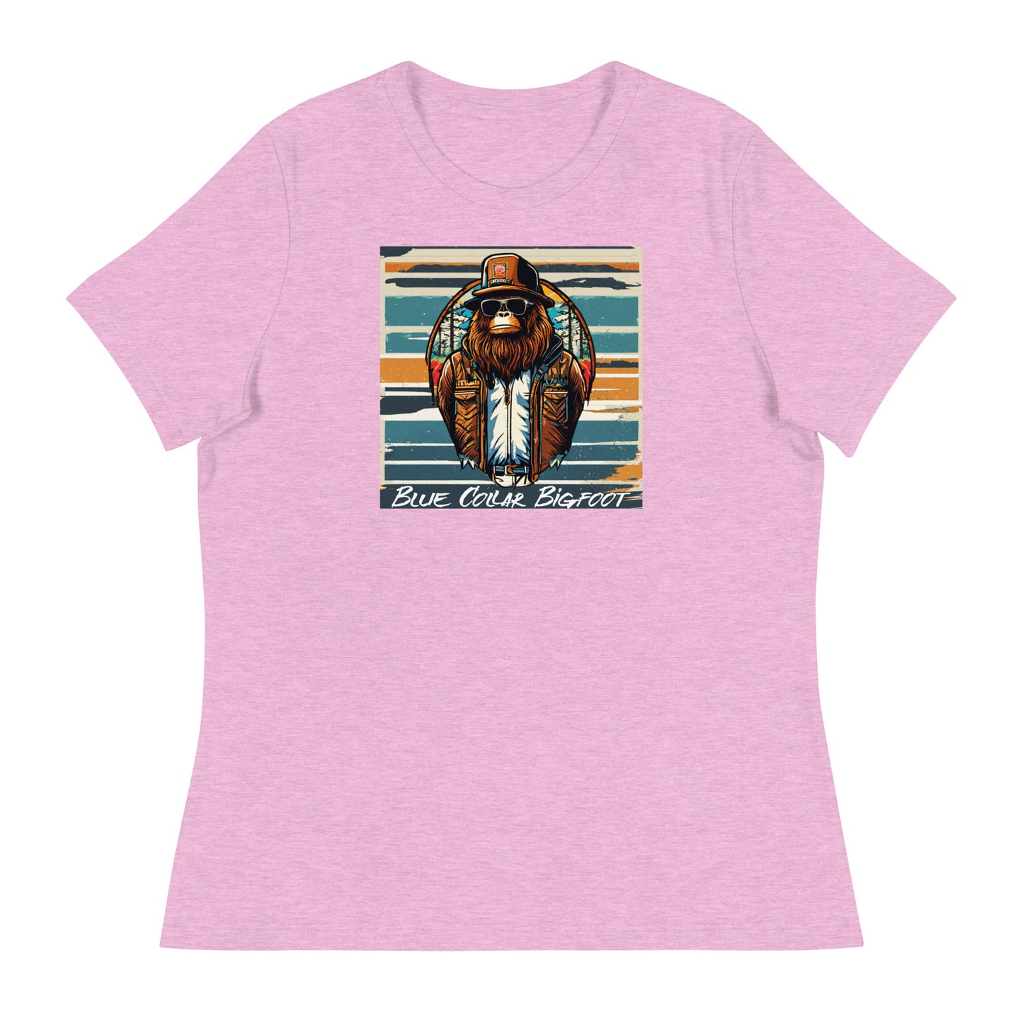 Blue-Collar Bigfoot Women's Graphic T-Shirt Heather Prism Lilac
