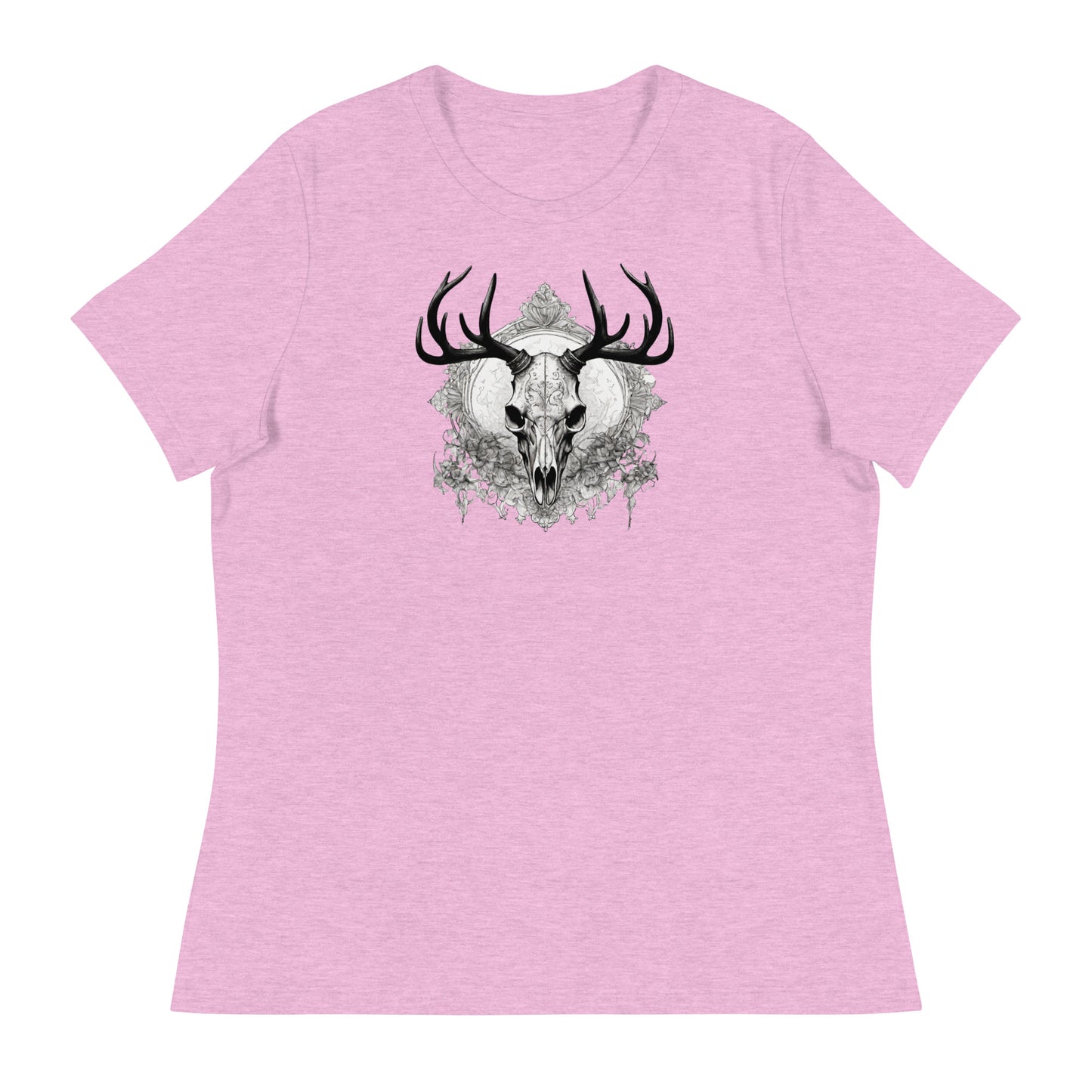 Decorative Deer Skull Women's T-Shirt Heather Prism Lilac