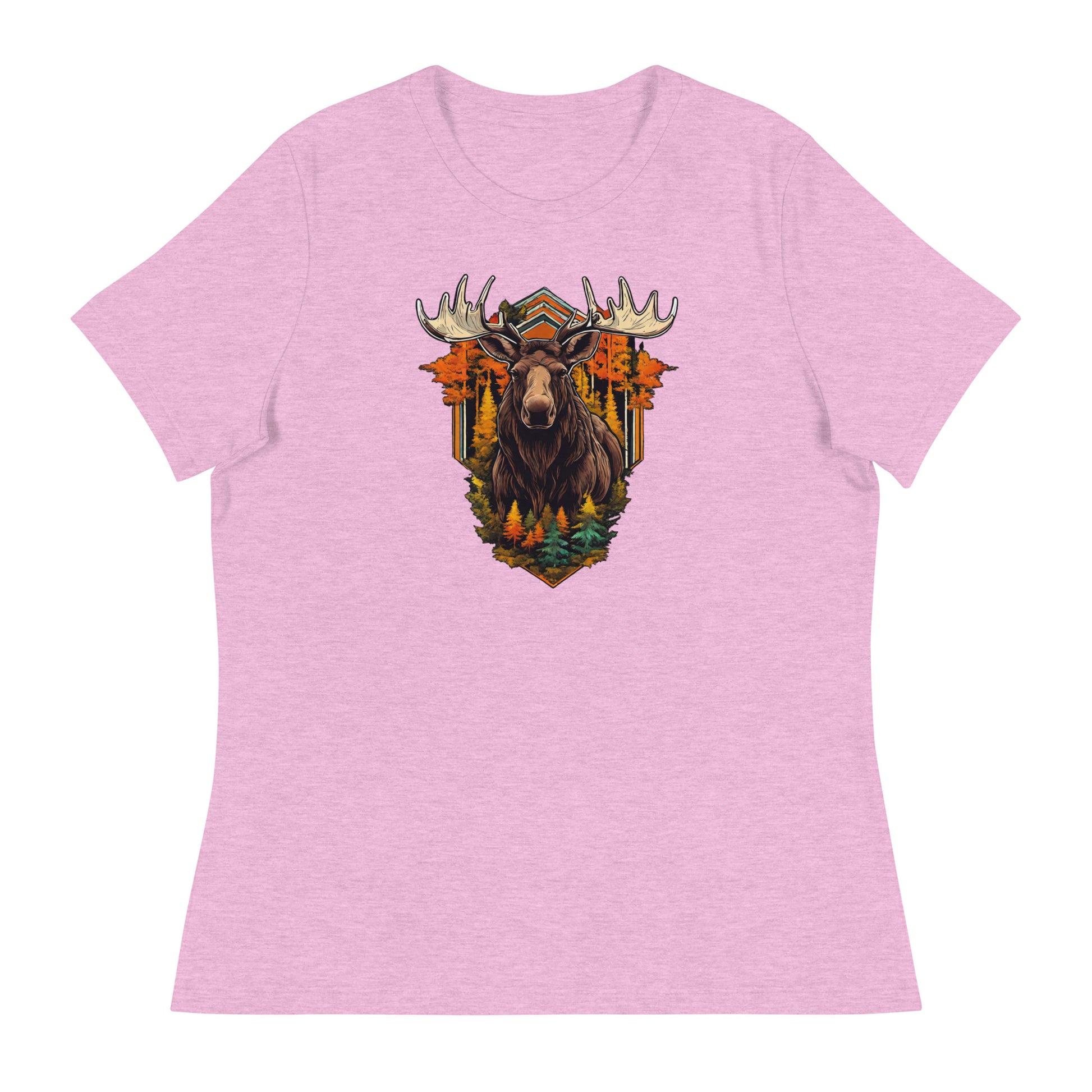 Moose & Forest Emblem Women's T-Shirt Heather Prism Lilac