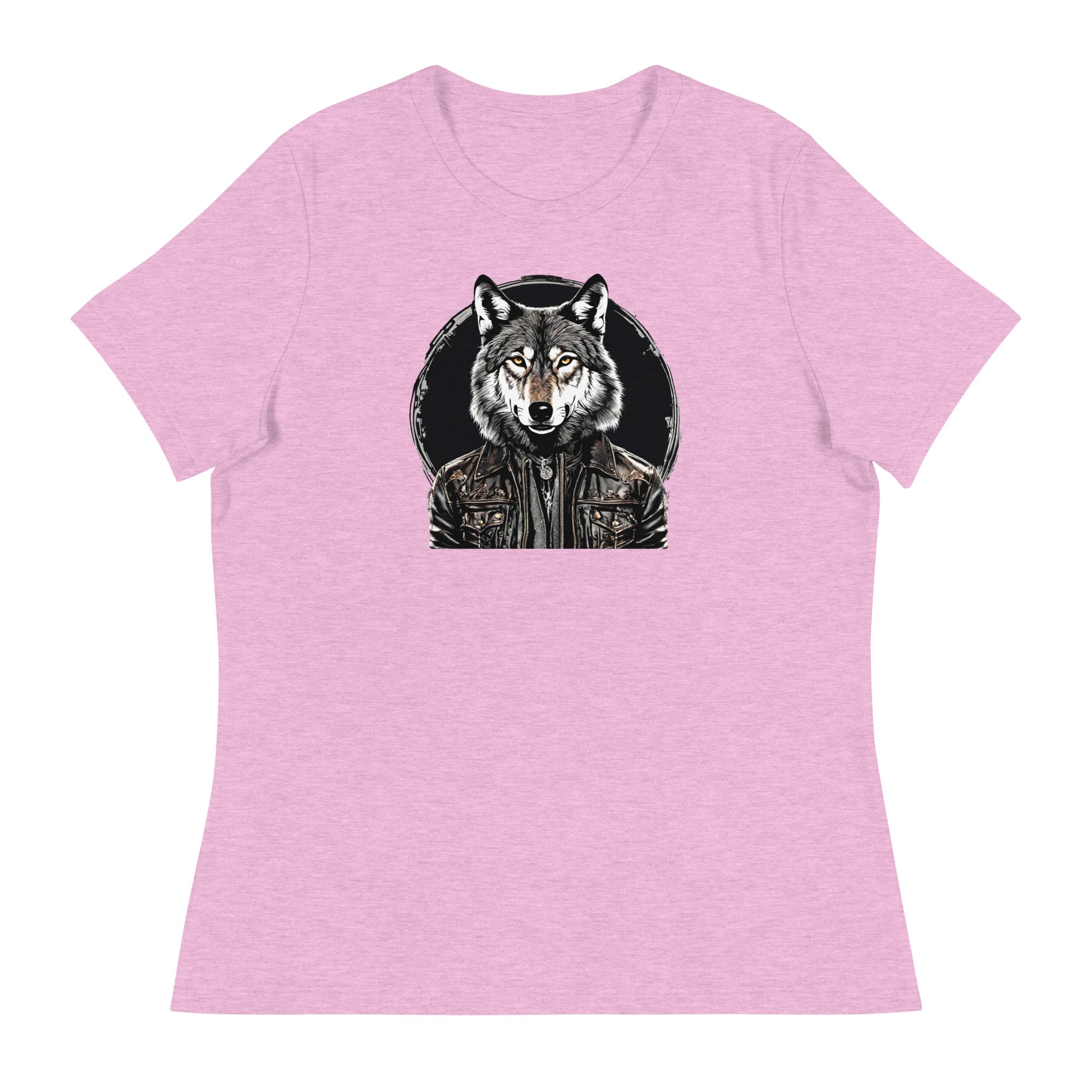 Golden-Eyed Lone Wolf Women's T-Shirt Heather Prism Lilac