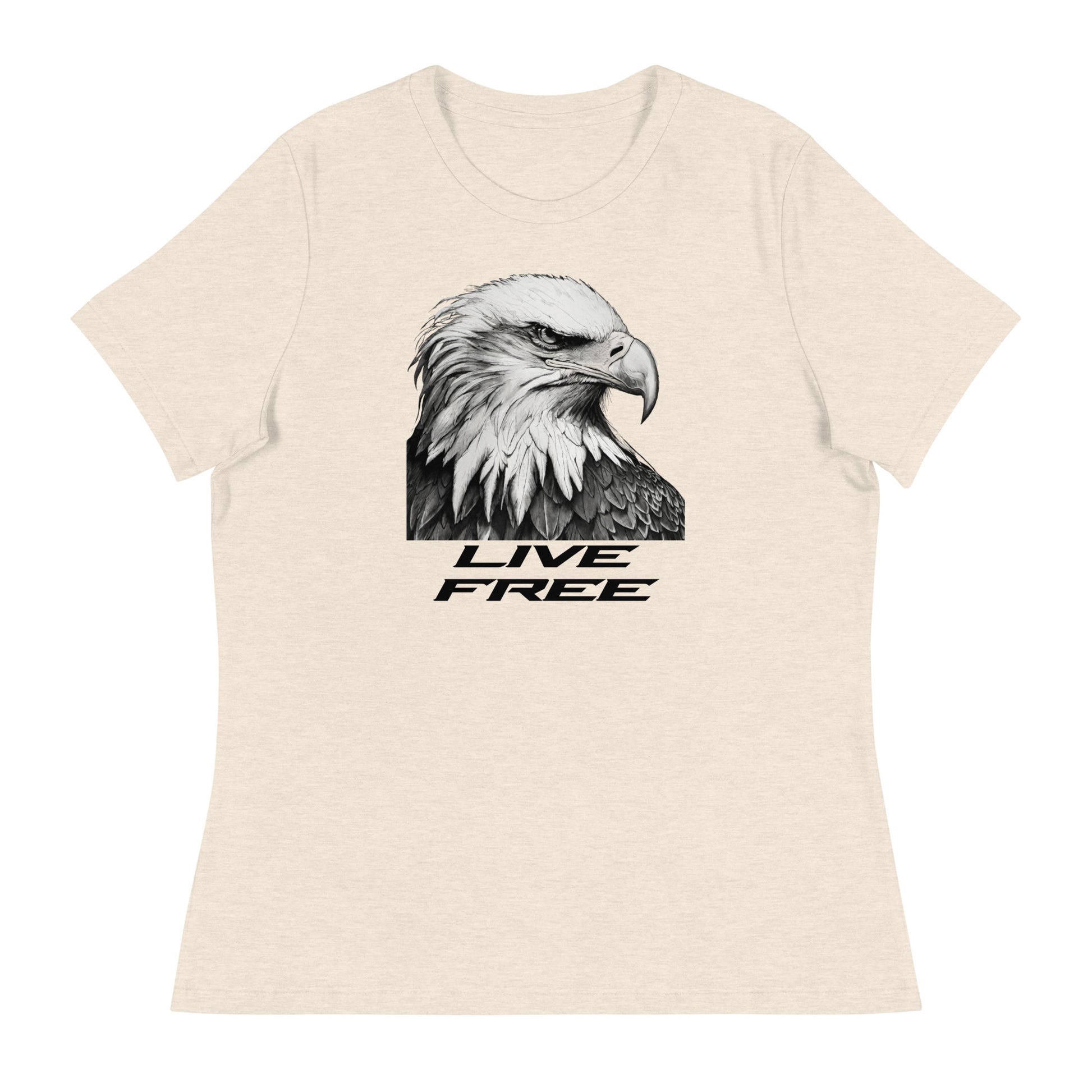 Live Free Women's T-Shirt Heather Prism Natural