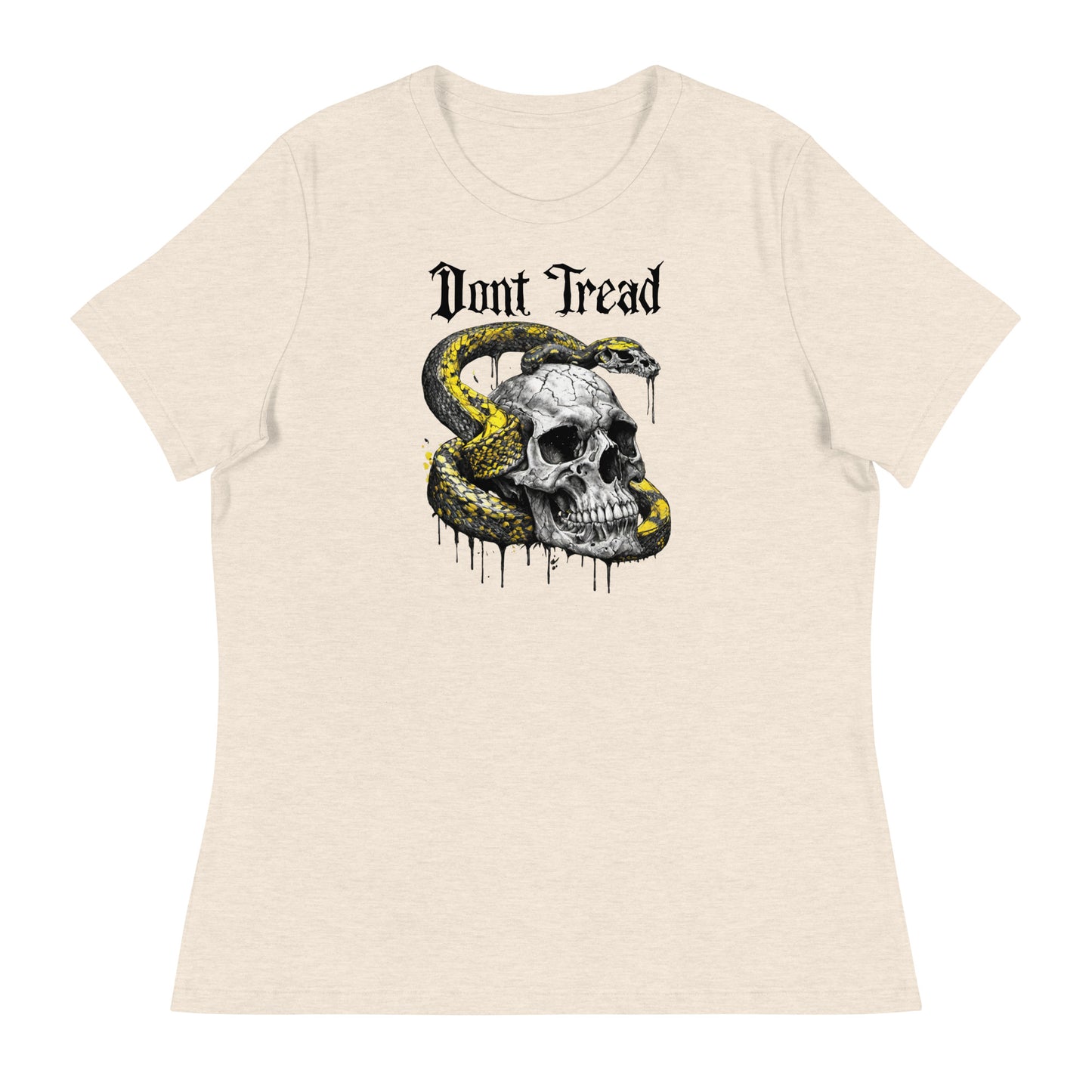 Don't Tread Snake & Skull 2nd Amendment Women's T-Shirt Heather Prism Natural