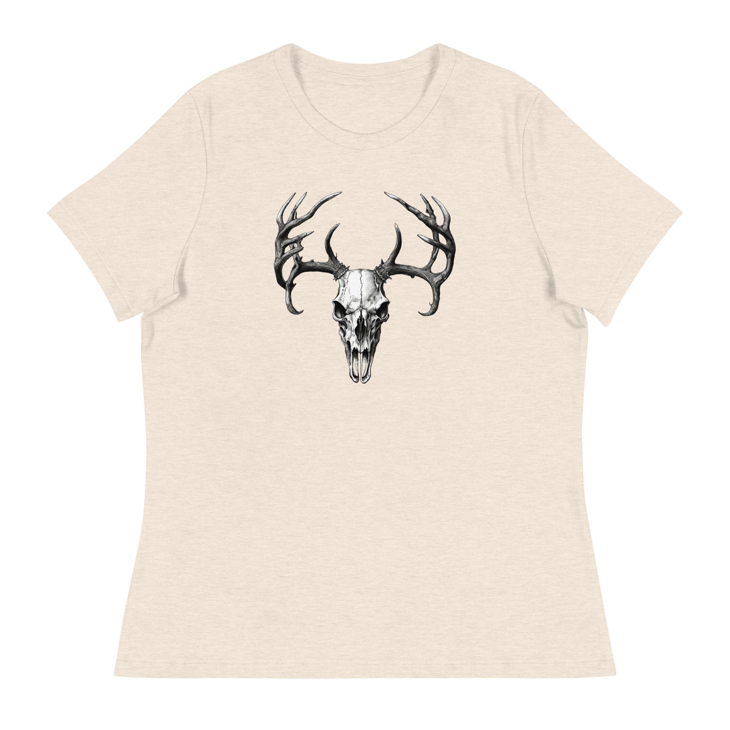 Deer Skull Women's T-Shirt Heather Prism Natural