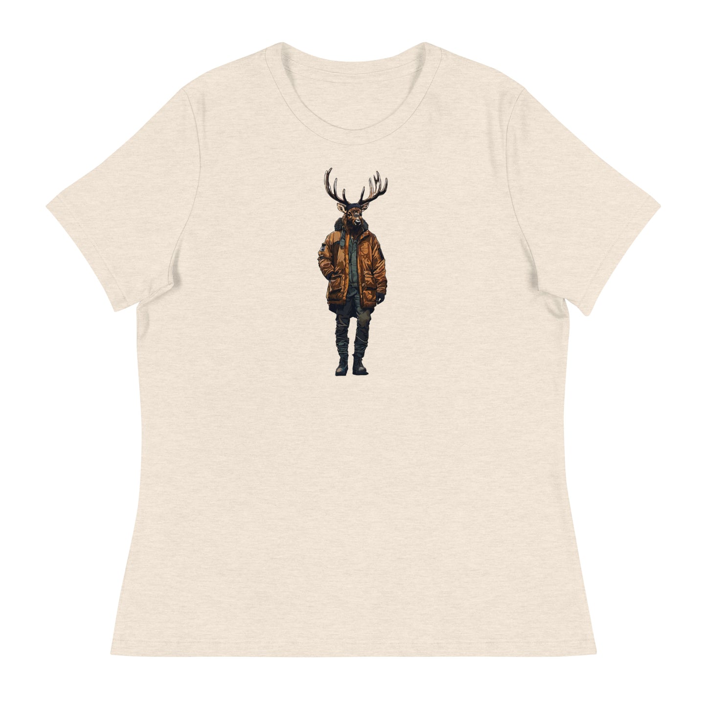 Urban Bull Elk Women's T-Shirt Heather Prism Natural