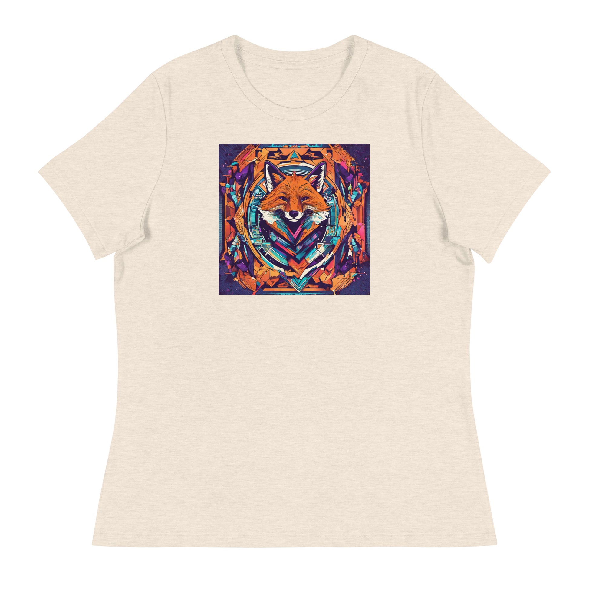 Colorful Fox Women's T-Shirt Heather Prism Natural