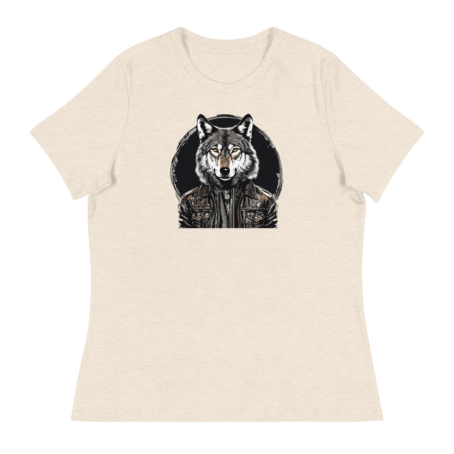 Golden-Eyed Lone Wolf Women's T-Shirt Heather Prism Natural