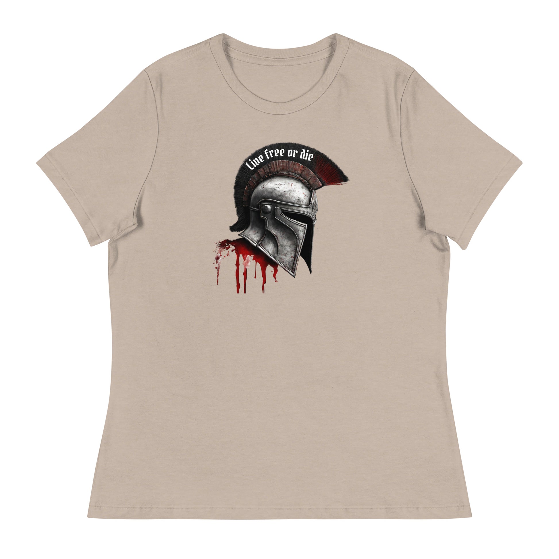 Live Free Spartan Women's Graphic T-Shirt Heather Stone
