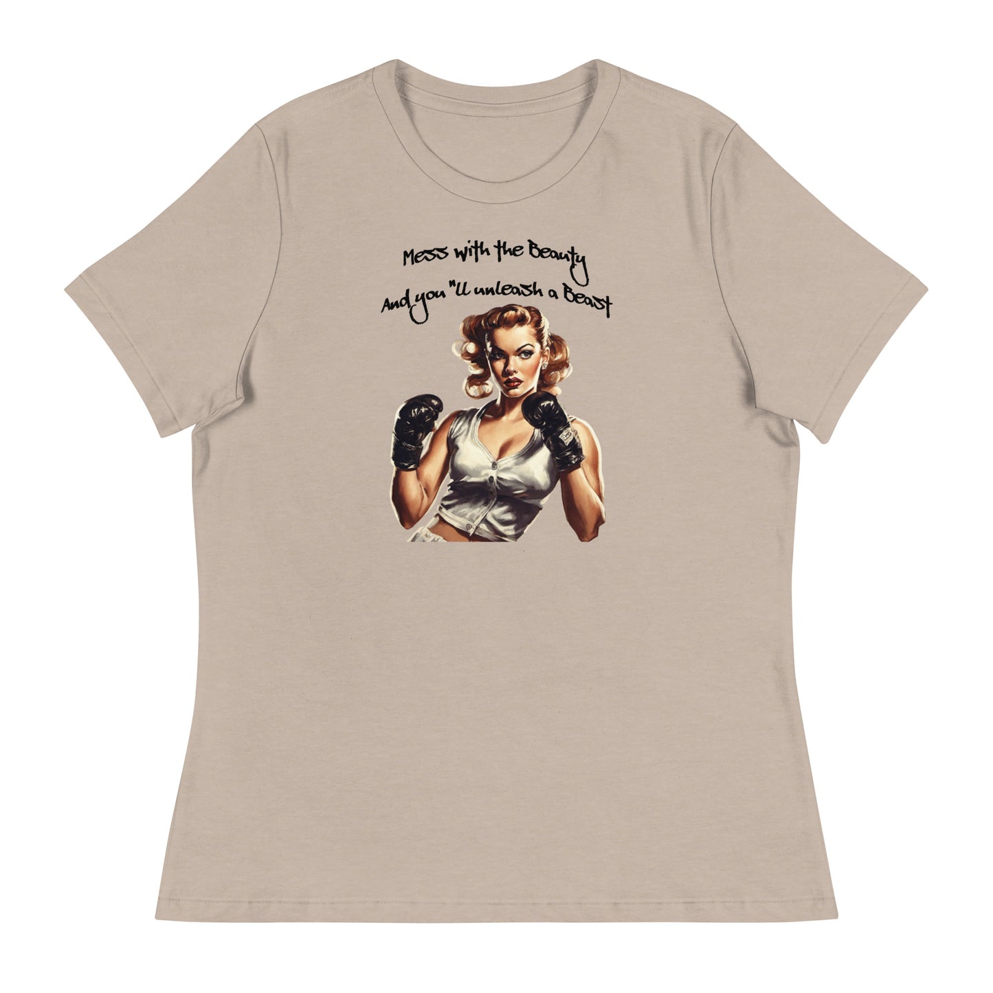 Mess with the Beauty, Unleash the Beast Women's Strength T-Shirt Heather Stone