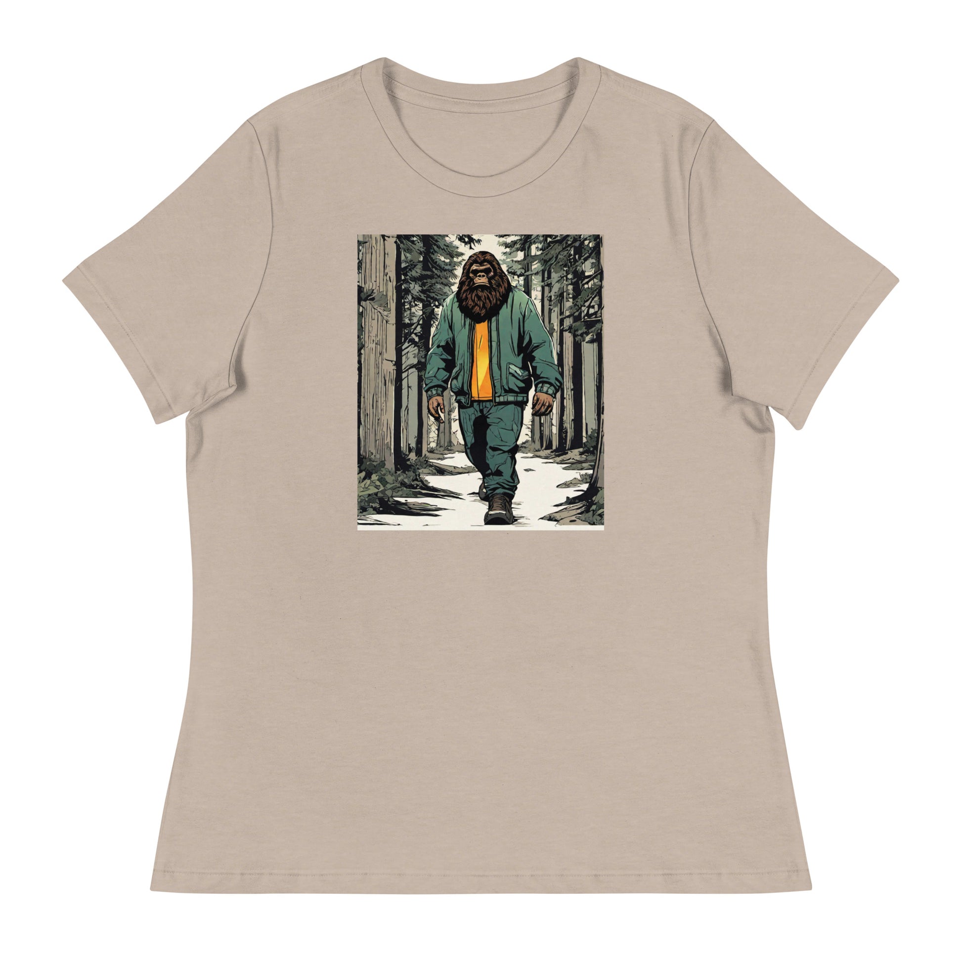 Sasquatch Encounter Women's Graphic T-Shirt Heather Stone