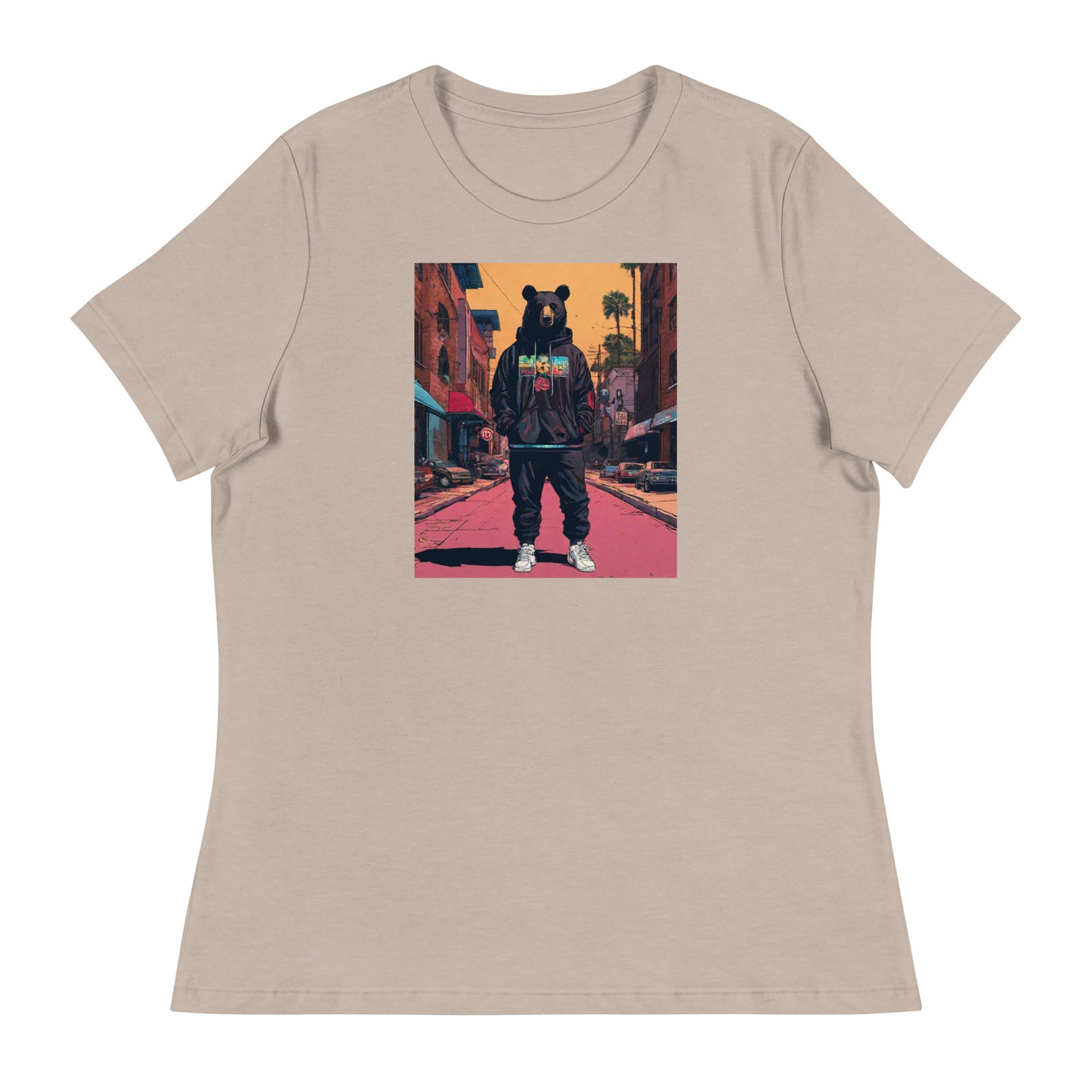 Urban Bear Women's Graphic T-Shirt Heather Stone