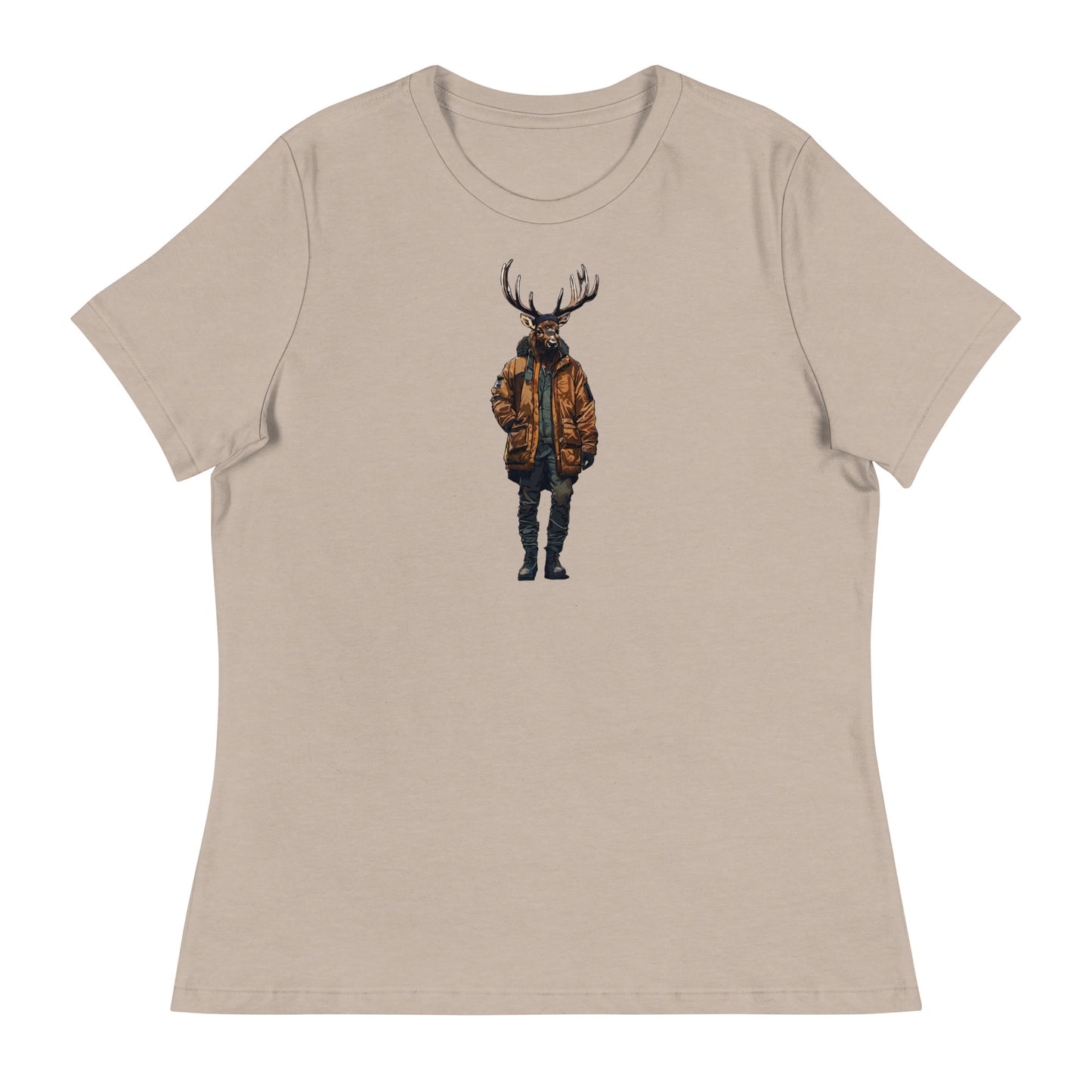 Urban Bull Elk Women's T-Shirt Heather Stone