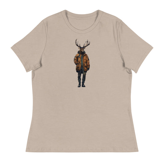 Urban Bull Elk Women's T-Shirt Heather Stone