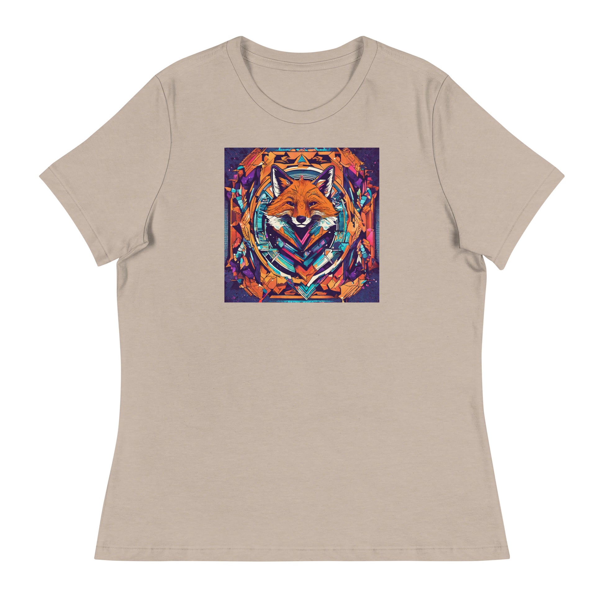 Colorful Fox Women's T-Shirt Heather Stone