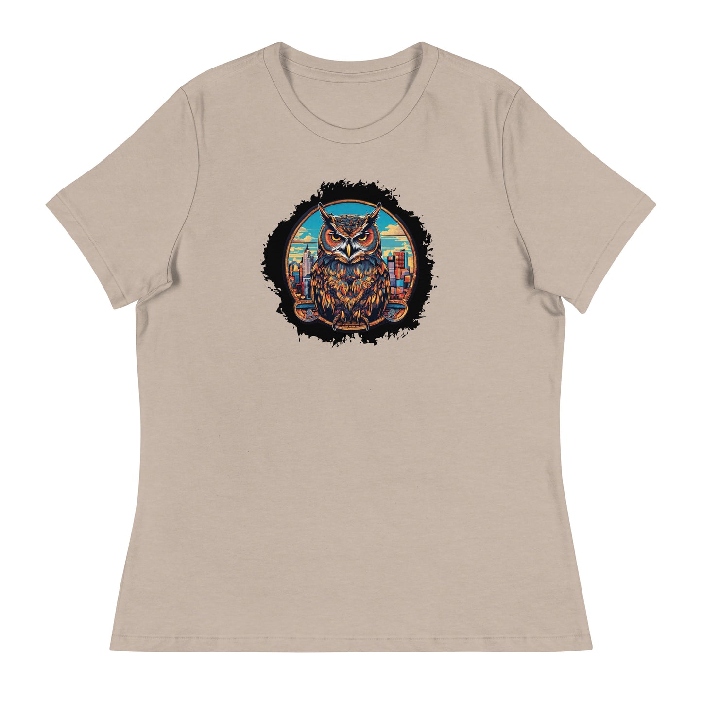 Owl in the City Emblem Women's T-Shirt Heather Stone