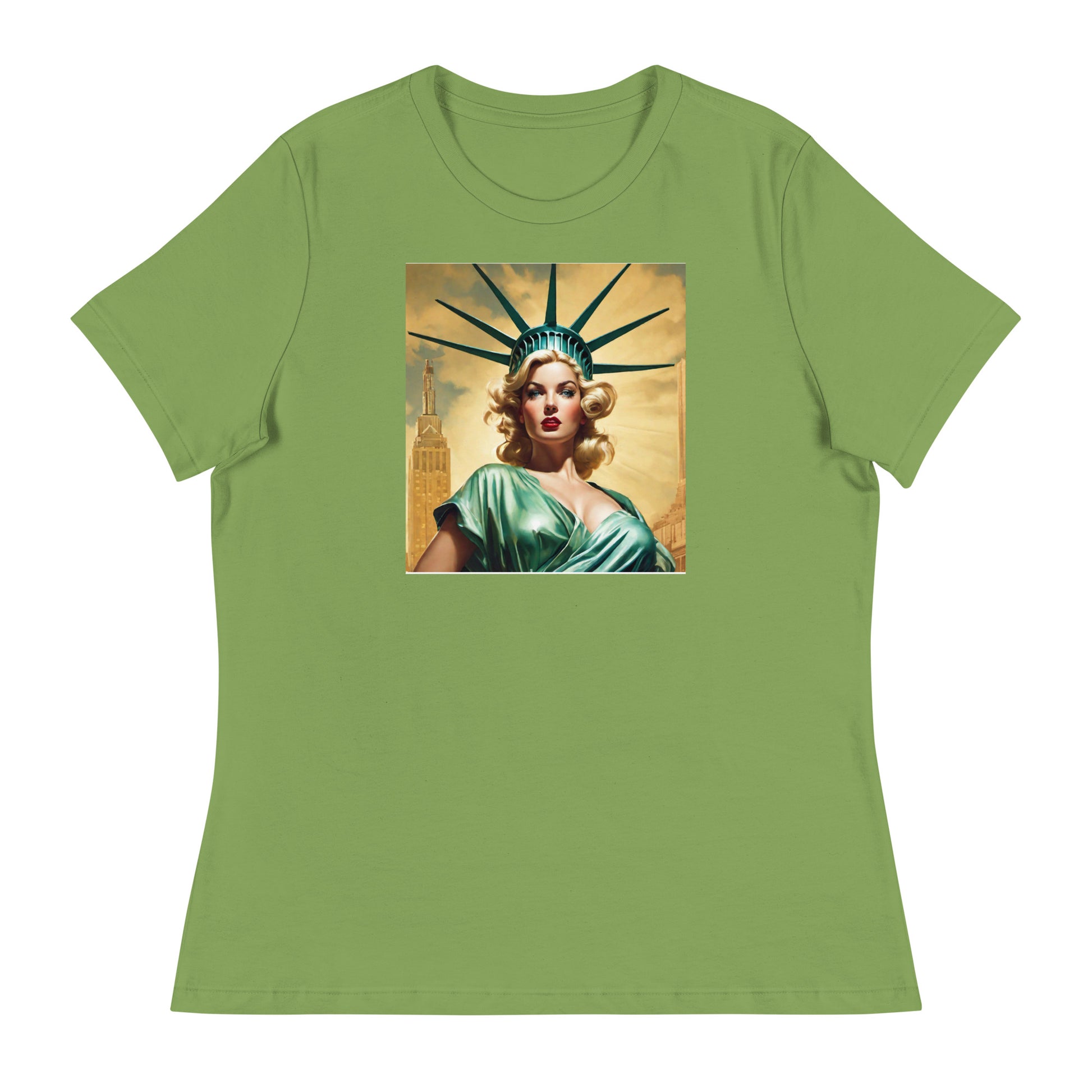Beautiful Lady Liberty Women's T-Shirt Leaf
