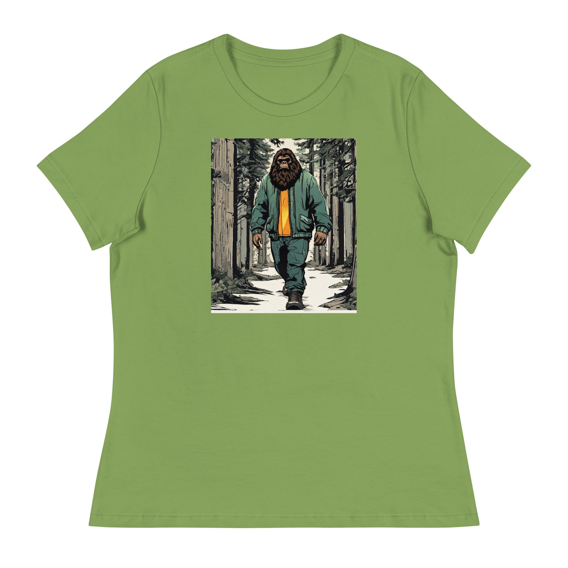 Sasquatch Encounter Women's Graphic T-Shirt Leaf