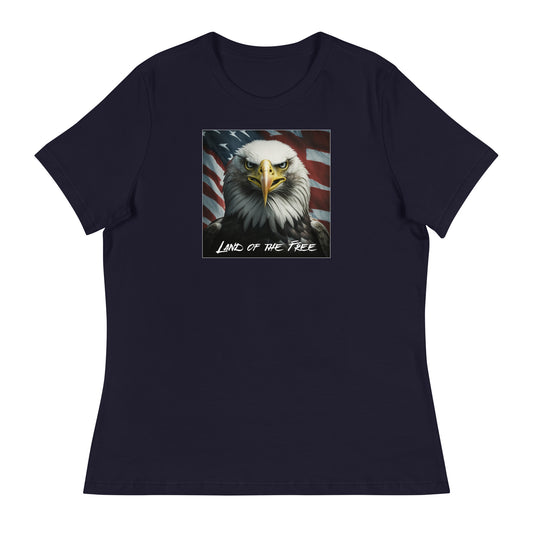 Land of the Free Graphic Women's T-Shirt Navy