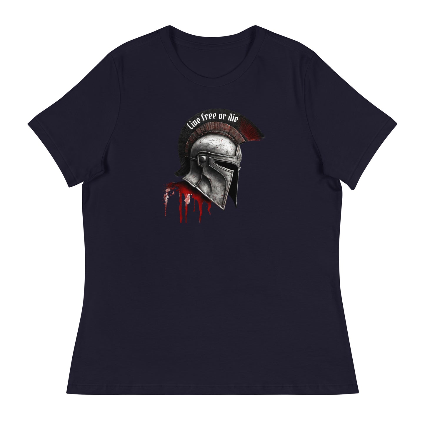 Live Free Spartan Women's Graphic T-Shirt Navy
