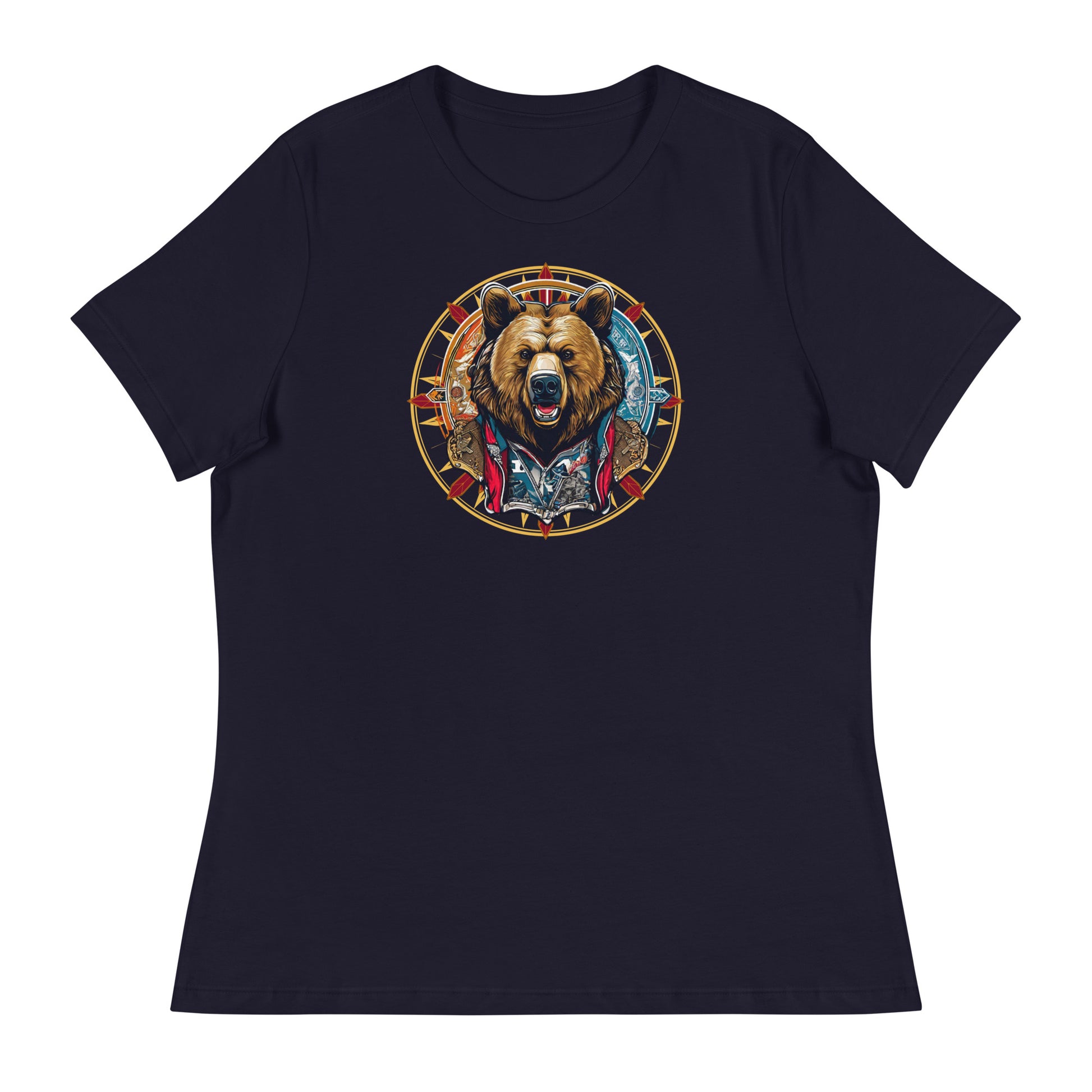 Bear Emblem Women's Graphic T-Shirt Navy