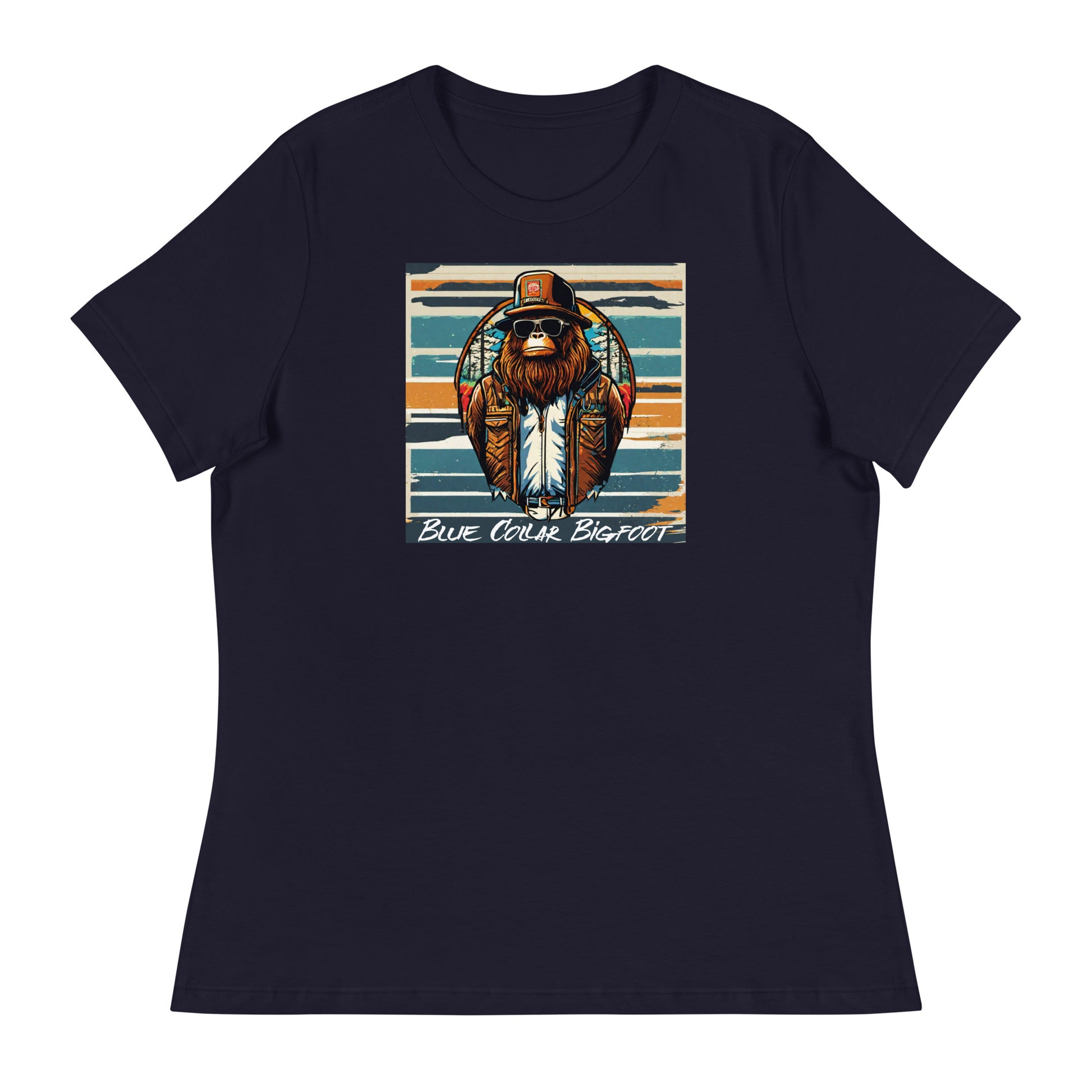 Blue-Collar Bigfoot Women's Graphic T-Shirt Navy