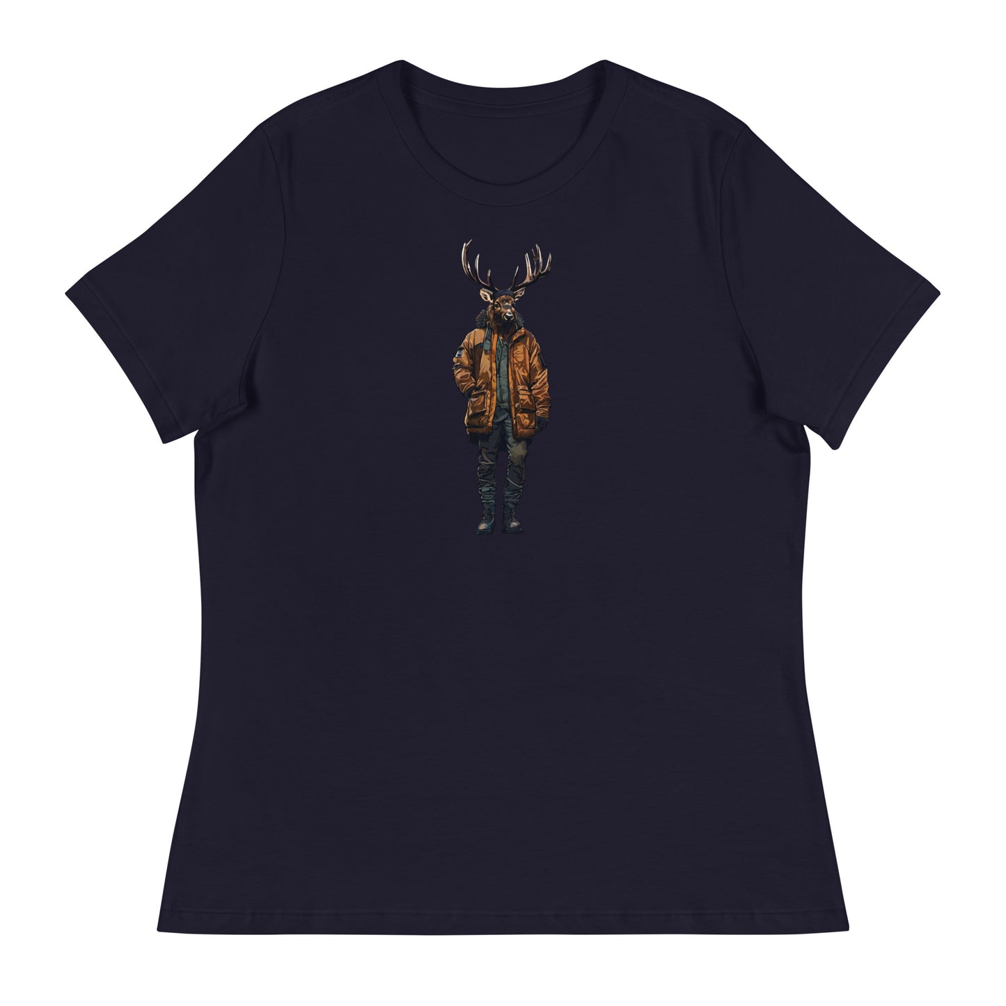 Urban Bull Elk Women's T-Shirt Navy