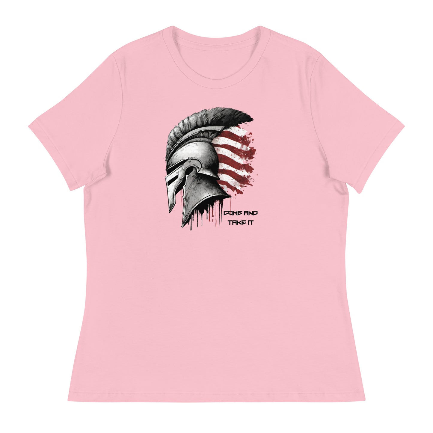 Come And Take It Spartan Women's Graphic T-Shirt Pink