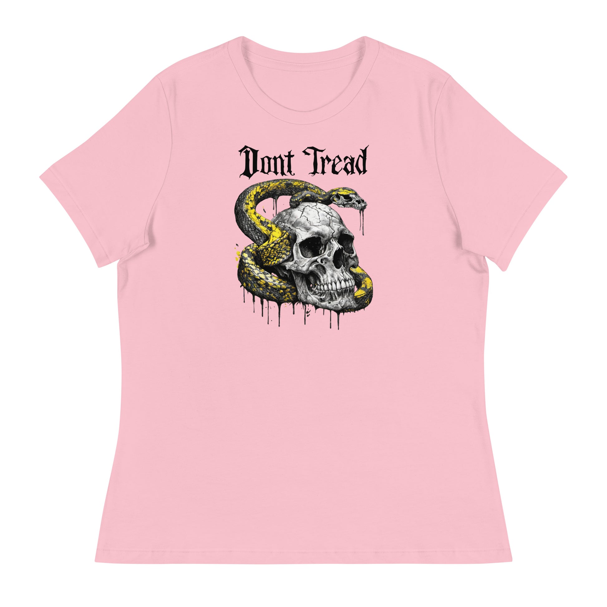 Don't Tread Snake & Skull 2nd Amendment Women's T-Shirt Pink