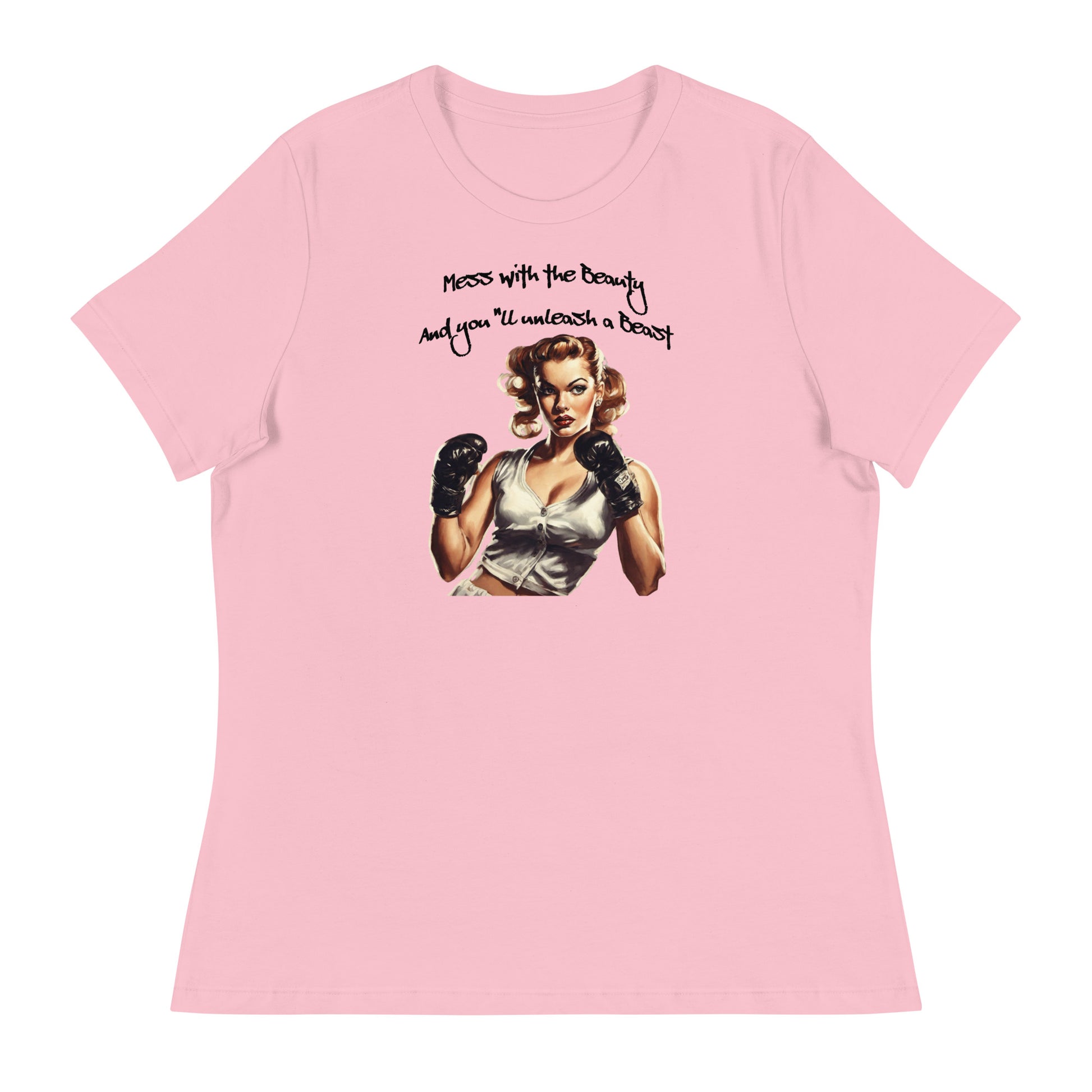 Mess with the Beauty, Unleash the Beast Women's Strength T-Shirt Pink