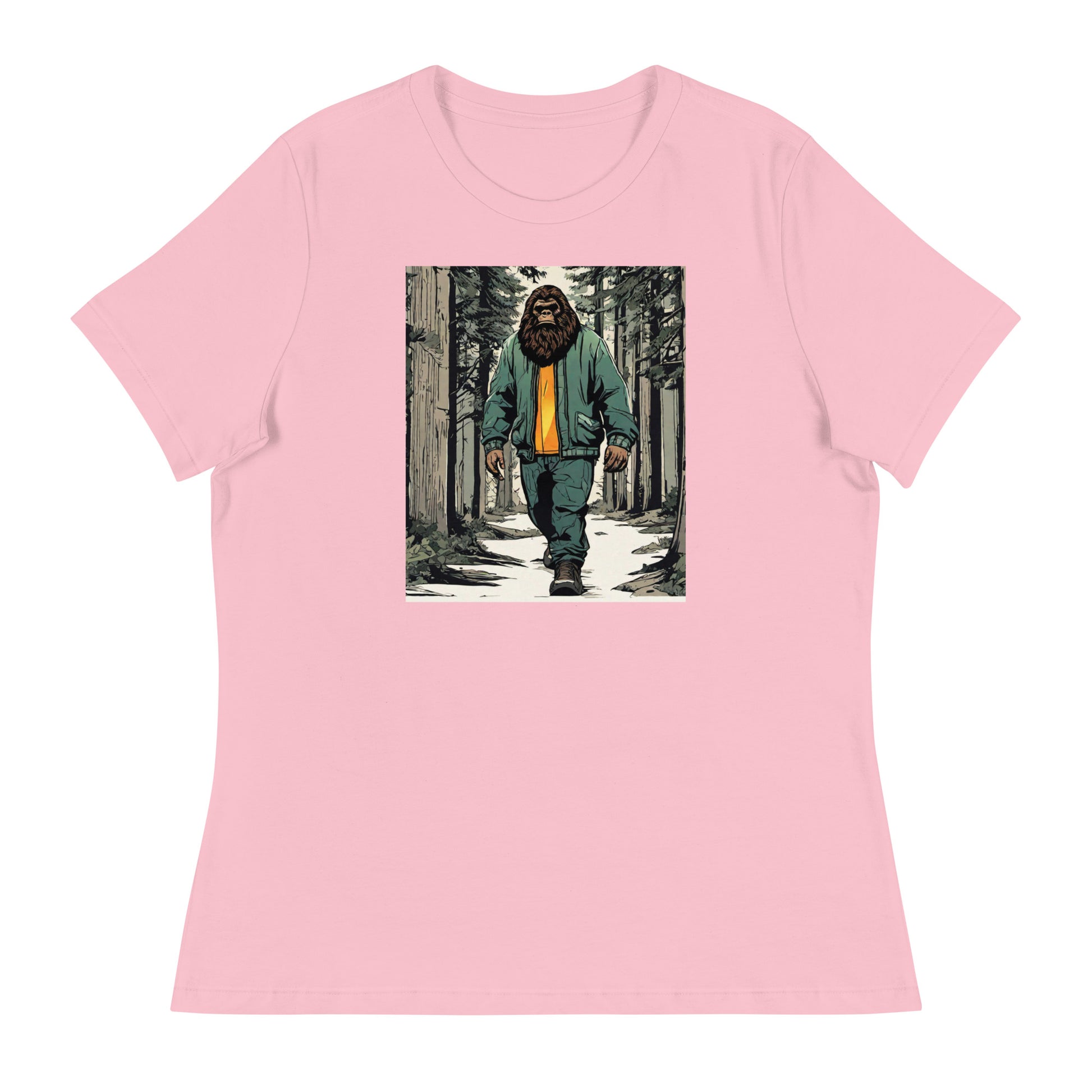 Sasquatch Encounter Women's Graphic T-Shirt Pink