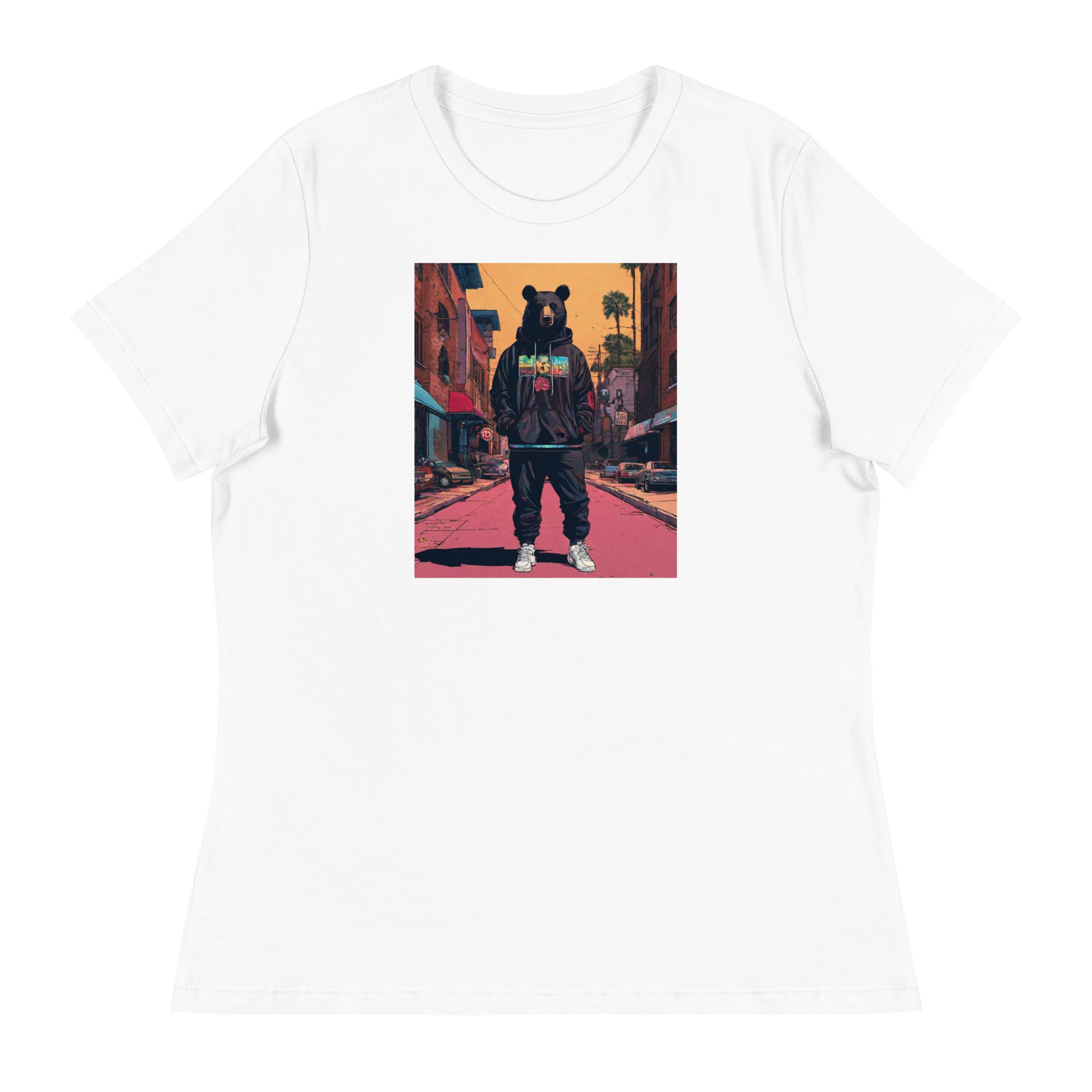 Urban Bear Women's Graphic T-Shirt White