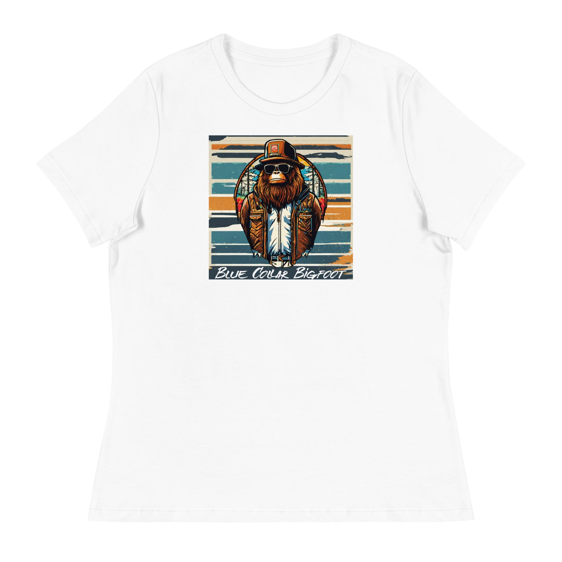 Blue-Collar Bigfoot Women's Graphic T-Shirt White