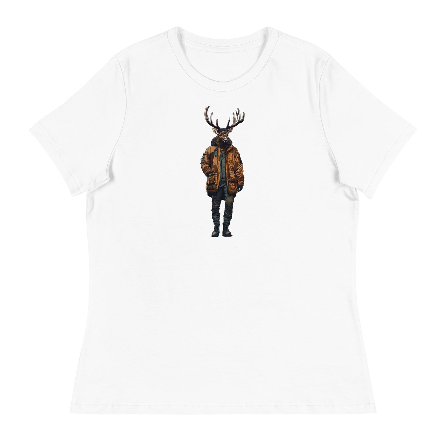 Urban Bull Elk Women's T-Shirt White
